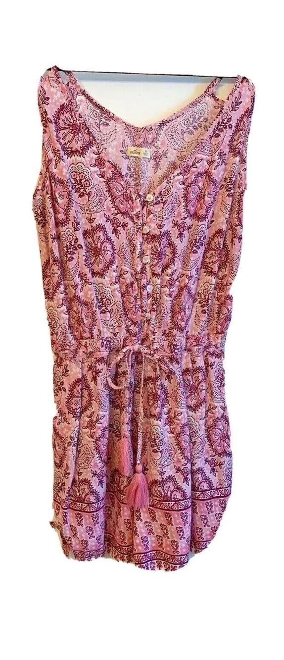XS Hollister Junior Women's Pink‎ Sleeveless Boho Romper Tassels